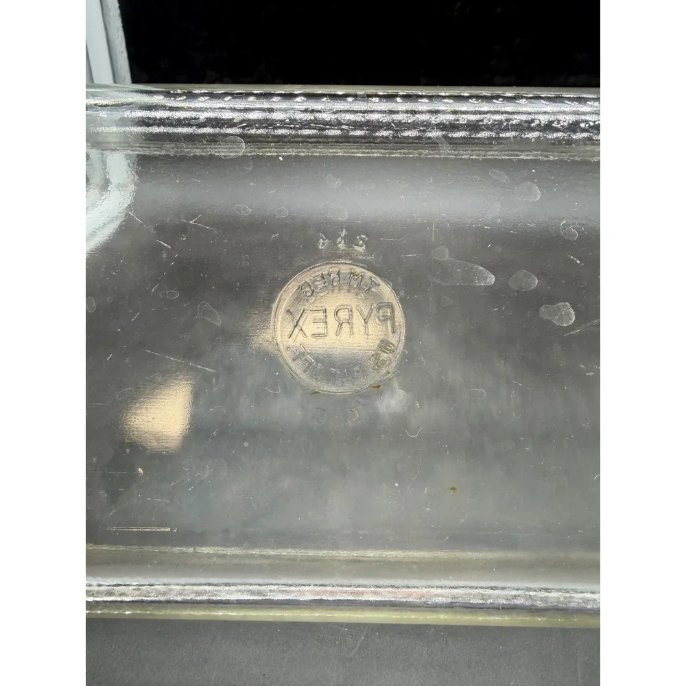 Vintage Pyrex Clear Glass Loaf Pan 212 TM REG US PAT OFF Rectangular Baker 1.5QT